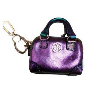 Tory Burch Hologram Robinson Middy Satchel Keyfob